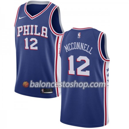 Camiseta Hombre NBA Philadelphia 76ers T.J. McConnell 12 Nike 2017-18 Azul Swingman
